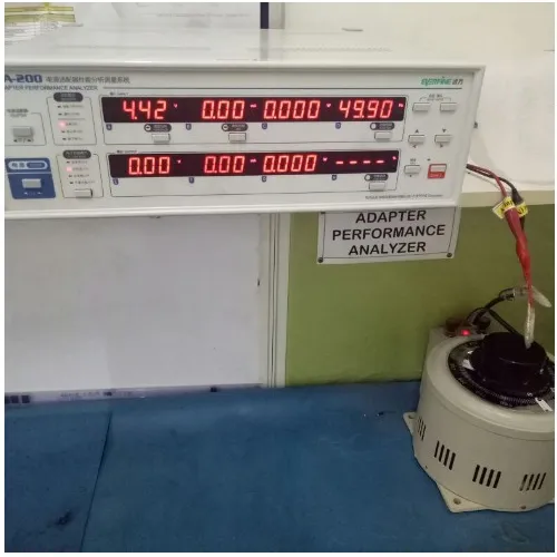Adapter performance analyser on a test bench